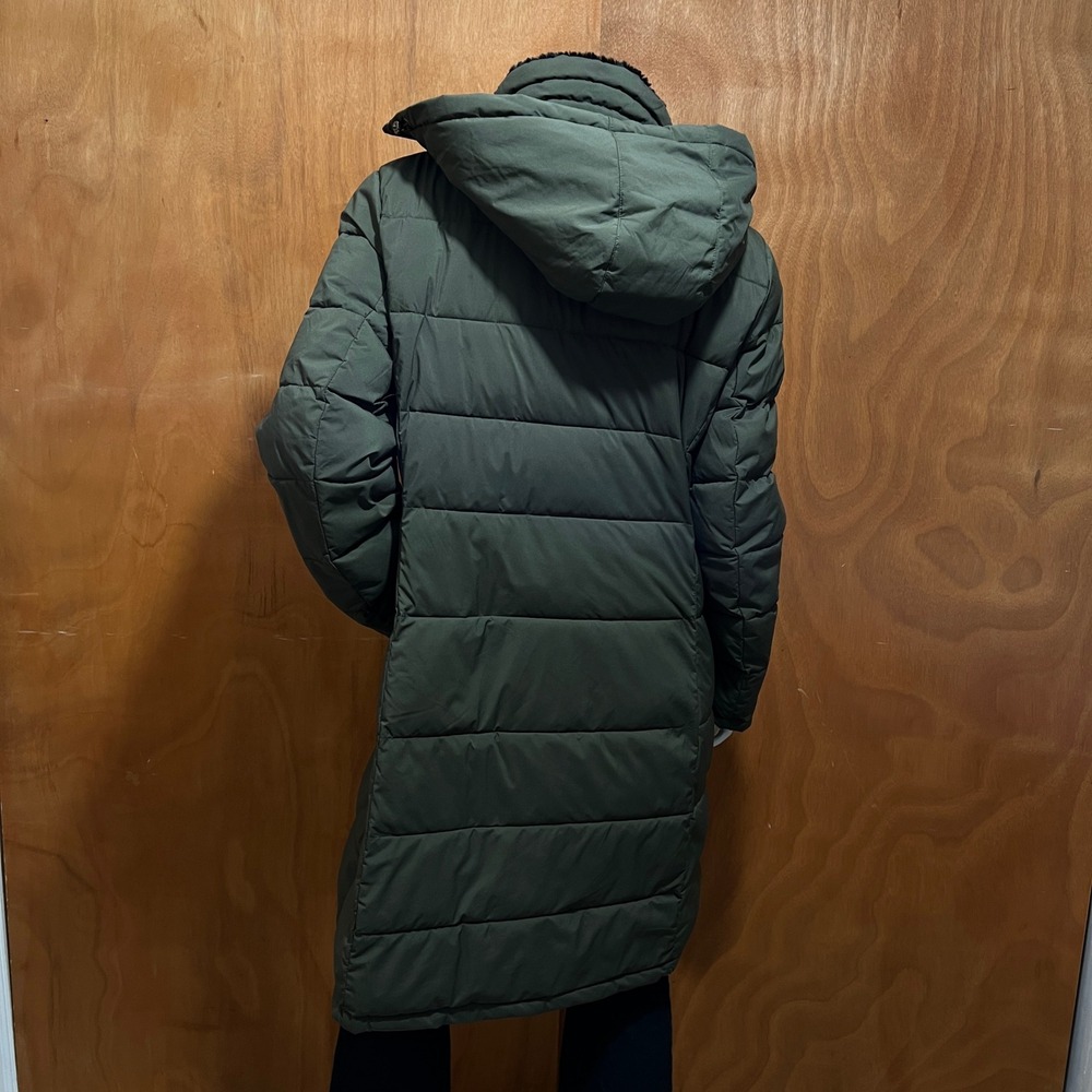 Andrew Marc Stretch Hooded Puffer Coat Olive Green Women's Size XL - Picture 2 of 15